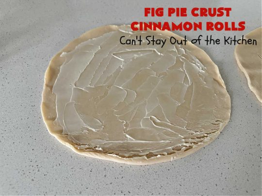 Fig Pie Crust Cinnamon Rolls | Can't Stay Out of the Kitchen | these outrageous #CinnamonRolls contain #FigPreserves & have such outstanding scrumptious flavor! These easy #RollUps use only #5Ingredients & can be quickly whipped up for any #breakfast or #brunch buffet. #holiday #fig #HolidayBreakfast #PieCrustCinnamonRolls #PieCrust #FigPieCrustCinnamonRolls