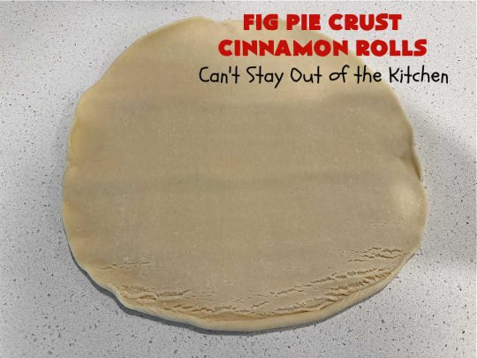 Fig Pie Crust Cinnamon Rolls | Can't Stay Out of the Kitchen | these outrageous #CinnamonRolls contain #FigPreserves & have such outstanding scrumptious flavor! These easy #RollUps use only #5Ingredients & can be quickly whipped up for any #breakfast or #brunch buffet. #holiday #fig #HolidayBreakfast #PieCrustCinnamonRolls #PieCrust #FigPieCrustCinnamonRolls