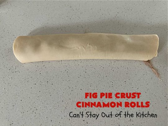 Fig Pie Crust Cinnamon Rolls | Can't Stay Out of the Kitchen | these outrageous #CinnamonRolls contain #FigPreserves & have such outstanding scrumptious flavor! These easy #RollUps use only #5Ingredients & can be quickly whipped up for any #breakfast or #brunch buffet. #holiday #fig #HolidayBreakfast #PieCrustCinnamonRolls #PieCrust #FigPieCrustCinnamonRolls