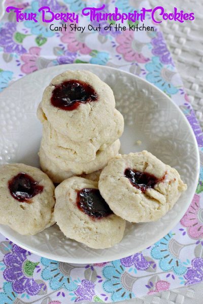 Four Berry Thumbprint Cookies - Can't Stay Out of the Kitchen