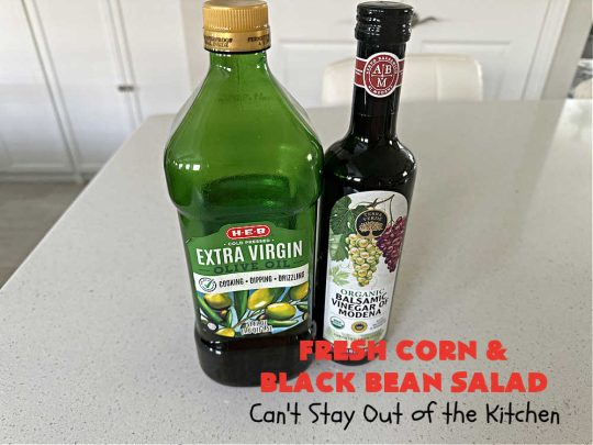 Fresh Corn and Black Bean Salad | Can't Stay Out of the Kitchen | this fantastic #CornSalad #recipe is chocked full of fresh #veggies. It has a simple #OliveOil & #BalsamicVinegar #SaladDressing. This sensational #salad is a real winner & perfect for #summer #potlucks, #picnics, #FamilyReunions or #BackyardBarbecues. #Healthy, #LowCalorie & #GlutenFree. #corn #BlackBeans #tomatoes, #cucumber #BellPeppers #avocados #FetaCheese #FreshCornAndBlackBeanSalad