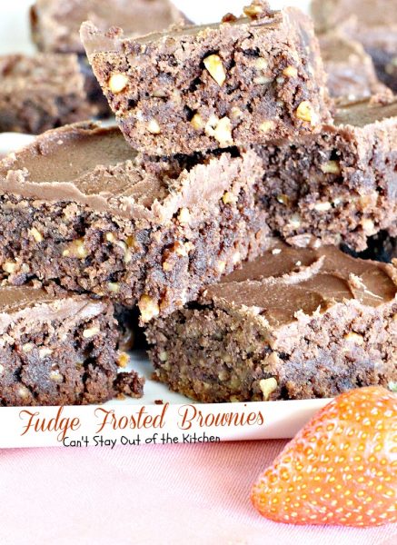 Fudge Frosted Brownies | Can't Stay Out of the Kitchen