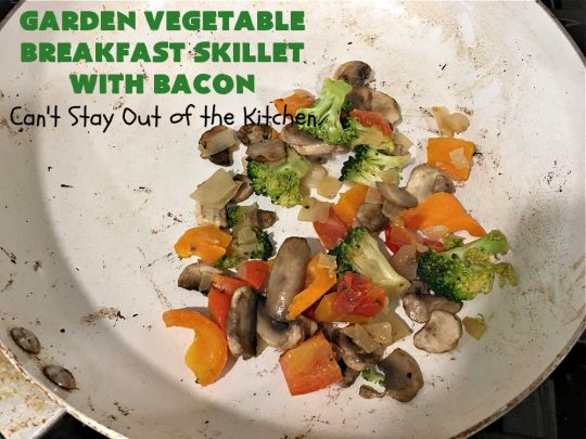 Garden Vegetable Breakfast Skillet With Bacon | Can't Stay Out of the Kitchen | this fantastic #BreakfastSkillet includes seasoned #HashBrowns, lots of garden veggies, #CheddarCheese & #MontereyJackCheese, #bacon & #eggs. It's hearty, filling & so satisfying for a family, company or #holiday #breakfast. #broccoli #mushrooms #pork #HolidayBreakfast #GardenVegetableBreakfastSkilletWithBaaconGarden Vegetable Breakfast Skillet With Bacon | Can't Stay Out of the Kitchen | this fantastic #BreakfastSkillet includes seasoned #HashBrowns, lots of garden veggies, #CheddarCheese & #MontereyJackCheese, #bacon & #eggs. It's hearty, filling & so satisfying for a family, company or #holiday #breakfast. #broccoli #mushrooms #pork #HolidayBreakfast #GardenVegetableBreakfastSkilletWithBaacon