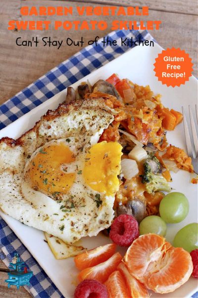 Garden Vegetable Sweet Potato Skillet – Can't Stay Out of the Kitchen