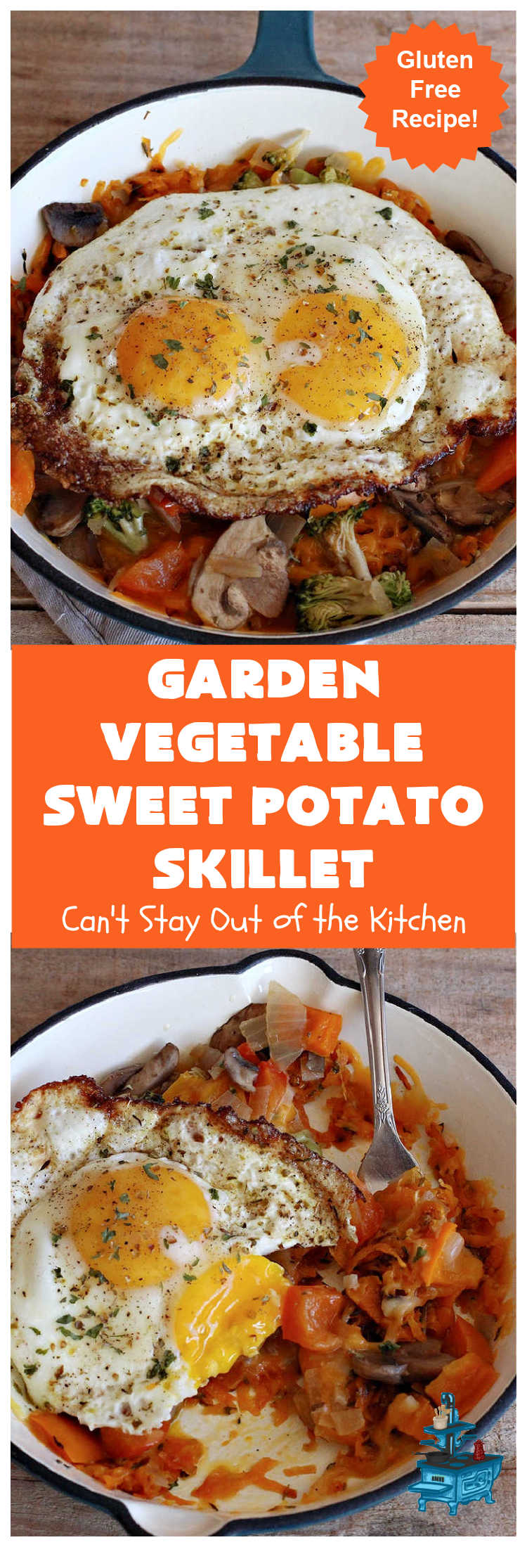 Garden Vegetable Sweet Potato Skillet | Can't Stay Out of the Kitchen | this is a fantastic #BreakfastSkillet #recipe that's #vegetarian. It includes lots of veggies including #SweetPotatoes, #tomatoes, #broccoli & #mushrooms along with #MontereyJack & #CheddarCheese. Along with #eggs this makes for one hearty, healthy and deliciously satisfying #breakfast entree. Great for a weekend, company or #holiday breakfast or #brunch. #SkilletBreakfast #HolidayBreakfast #MeatlessMonday #GlutenFree #GardenVegetableSweetPotatoSkilletGarden Vegetable Sweet Potato Skillet | Can't Stay Out of the Kitchen | this is a fantastic #BreakfastSkillet #recipe that's #vegetarian. It includes lots of veggies including #SweetPotatoes, #tomatoes, #broccoli & #mushrooms along with #MontereyJack & #CheddarCheese. Along with #eggs this makes for one hearty, healthy and deliciously satisfying #breakfast entree. Great for a weekend, company or #holiday breakfast or #brunch. #SkilletBreakfast #HolidayBreakfast #MeatlessMonday #GlutenFree #GardenVegetableSweetPotatoSkillet