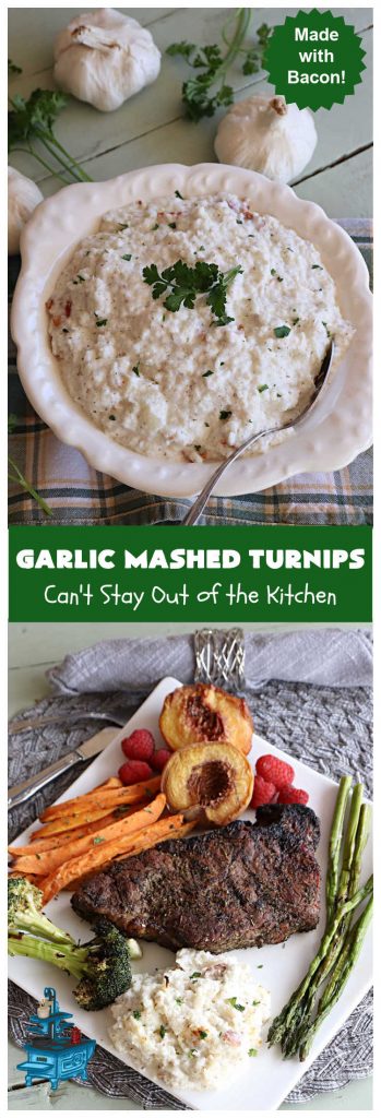 Garlic Mashed Turnips | Can't Stay Out of the Kitchen