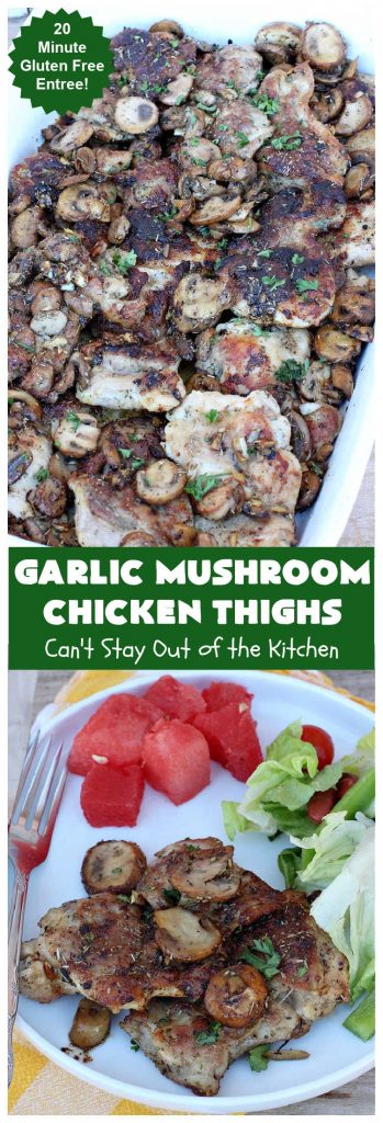 Garlic Mushroom Chicken Thighs | Can't Stay Out of the Kitchen