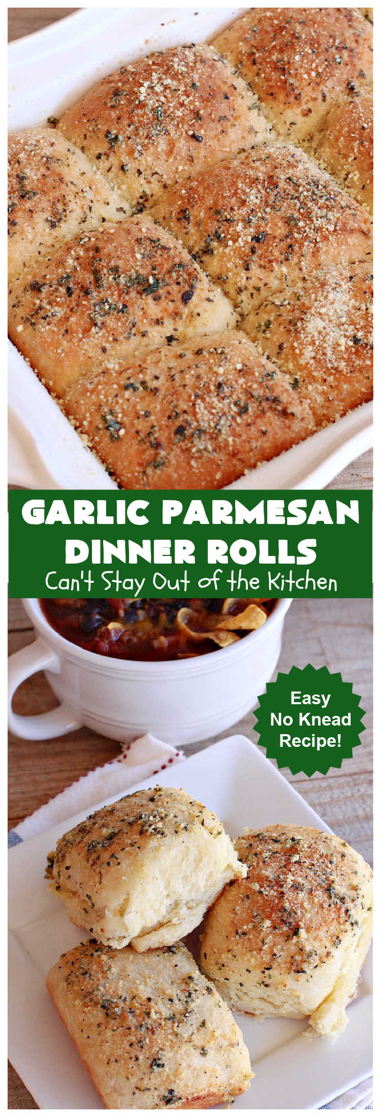 Garlic Parmesan Dinner Rolls | Can't Stay Out of the Kitchen