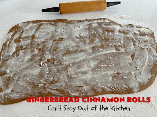 Gingerbread Cinnamon Rolls | Can't Stay Out of the Kitchen | These amazing #CinnamonRolls are the perfect #breakfast or #brunch idea for #holidays like #Thanksgiving, #Christmas or #NewYears. The down-home flavors of #gingerbread permeate this delightful #recipe. Every bite will have you swooning. #raisins #ginger #HolidayBreakfast #GingerbreadCinnamonRolls