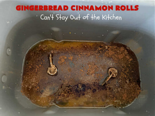 Gingerbread Cinnamon Rolls | Can't Stay Out of the Kitchen | These amazing #CinnamonRolls are the perfect #breakfast or #brunch idea for #holidays like #Thanksgiving, #Christmas or #NewYears. The down-home flavors of #gingerbread permeate this delightful #recipe. Every bite will have you swooning. #raisins #ginger #HolidayBreakfast #GingerbreadCinnamonRolls