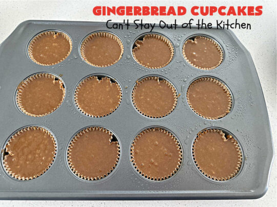 Gingerbread Cupcakes | Can't Stay Out of the Kitchen | Enjoy the marvelous flavors of #molasses & #ginger in these luscious #GingerbreadCupcakes. These #cupcakes have a terrific #caramel #icing that will have you drooling! Wonderful for #Thanksgiving or #Christmas dinner, #holiday, office or #tailgating parties. #Gingerbread