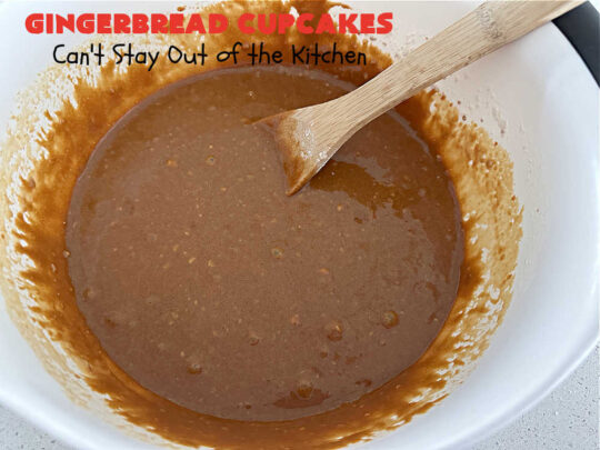 Gingerbread Cupcakes | Can't Stay Out of the Kitchen | Enjoy the marvelous flavors of #molasses & #ginger in these luscious #GingerbreadCupcakes. These #cupcakes have a terrific #caramel #icing that will have you drooling! Wonderful for #Thanksgiving or #Christmas dinner, #holiday, office or #tailgating parties. #Gingerbread