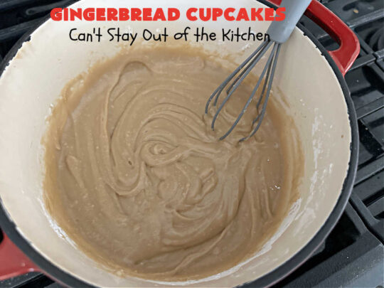 Gingerbread Cupcakes | Can't Stay Out of the Kitchen | Enjoy the marvelous flavors of #molasses & #ginger in these luscious #GingerbreadCupcakes. These #cupcakes have a terrific #caramel #icing that will have you drooling! Wonderful for #Thanksgiving or #Christmas dinner, #holiday, office or #tailgating parties. #Gingerbread