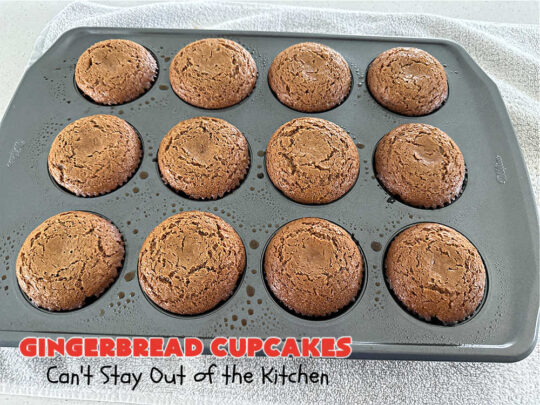 Gingerbread Cupcakes | Can't Stay Out of the Kitchen | Enjoy the marvelous flavors of #molasses & #ginger in these luscious #GingerbreadCupcakes. These #cupcakes have a terrific #caramel #icing that will have you drooling! Wonderful for #Thanksgiving or #Christmas dinner, #holiday, office or #tailgating parties. #Gingerbread