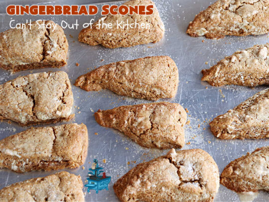 Gingerbread Scones | Can't Stay Out of the Kitchen | these #gingerbread #scones have all the delicious flavor from #ginger & #molasses perfectly balanced with the sweetness of #BrownSugar. Every bite is so mouthwatering & satisfying. Terrific for a weekend, company or #holiday #breakfast or #brunch. #GingerbreadScones