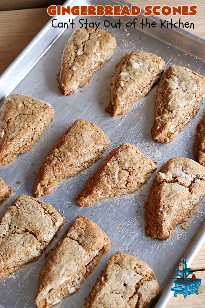 Gingerbread Scones | Can't Stay Out of the Kitchen | these #gingerbread #scones have all the delicious flavor from #ginger & #molasses perfectly balanced with the sweetness of #BrownSugar. Every bite is so mouthwatering & satisfying. Terrific for a weekend, company or #holiday #breakfast or #brunch. #GingerbreadScones