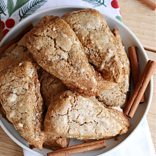 Gingerbread Scones | Can't Stay Out of the Kitchen | these #gingerbread #scones have all the delicious flavor from #ginger & #molasses perfectly balanced with the sweetness of #BrownSugar. Every bite is so mouthwatering & satisfying. Terrific for a weekend, company or #holiday #breakfast or #brunch. #GingerbreadScones