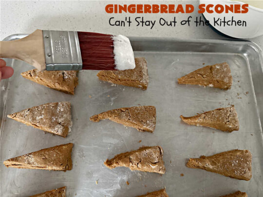 Gingerbread Scones | Can't Stay Out of the Kitchen | these #gingerbread #scones have all the delicious flavor from #ginger & #molasses perfectly balanced with the sweetness of #BrownSugar. Every bite is so mouthwatering & satisfying. Terrific for a weekend, company or #holiday #breakfast or #brunch. #GingerbreadScones