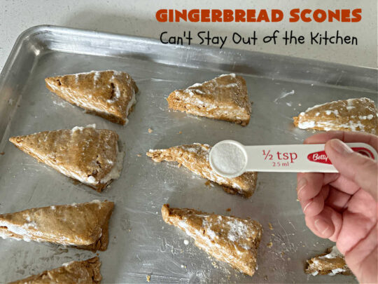 Gingerbread Scones | Can't Stay Out of the Kitchen | these #gingerbread #scones have all the delicious flavor from #ginger & #molasses perfectly balanced with the sweetness of #BrownSugar. Every bite is so mouthwatering & satisfying. Terrific for a weekend, company or #holiday #breakfast or #brunch. #GingerbreadScones