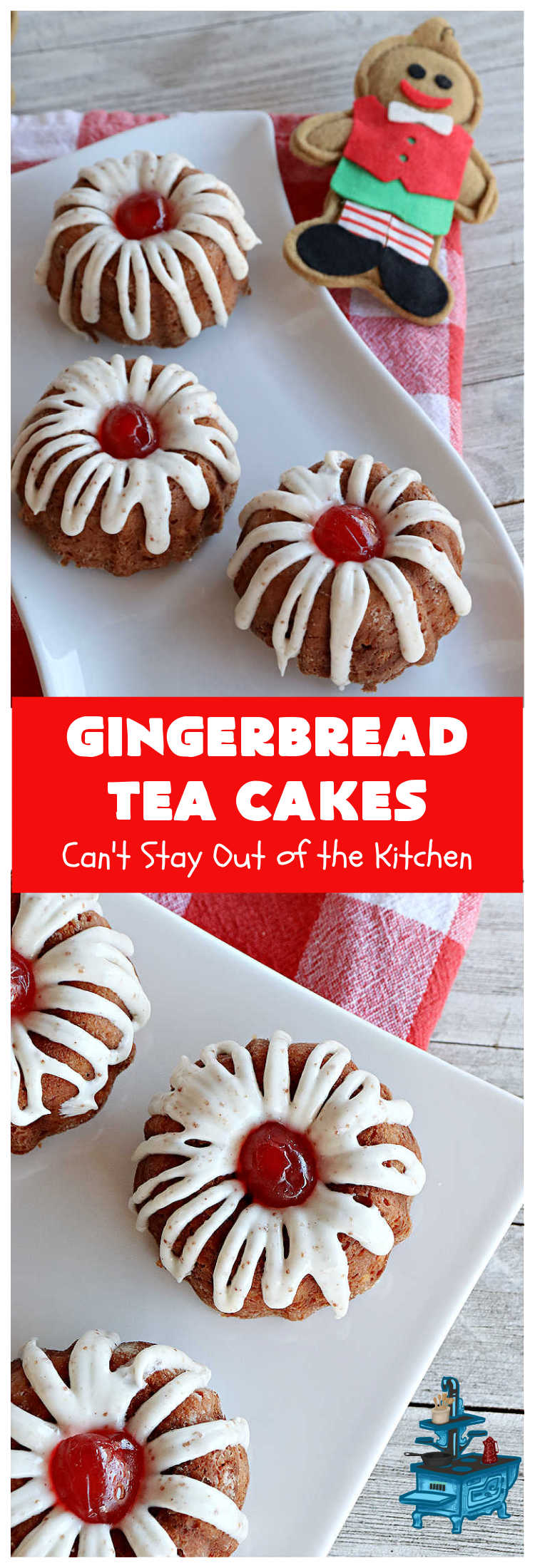 Gingerbread Tea Cakes | Can't Stay Out of the Kitchen | these luscious #TeaCakes are made with a #Gingerbread mix. They include #walnuts & vanilla chips. The icing is canned #CinnamonToastCrunch icing! Every bite is spectacular & will have you swooning! #holiday #baking #Christmas #dessert #cake #GingerbreadTeaCakesGingerbread Tea Cakes | Can't Stay Out of the Kitchen | these luscious #TeaCakes are made with a #Gingerbread mix. They include #walnuts & vanilla chips. The icing is canned #CinnamonToastCrunch icing! Every bite is spectacular & will have you swooning! #holiday #baking #Christmas #dessert #cake #GingerbreadTeaCakes