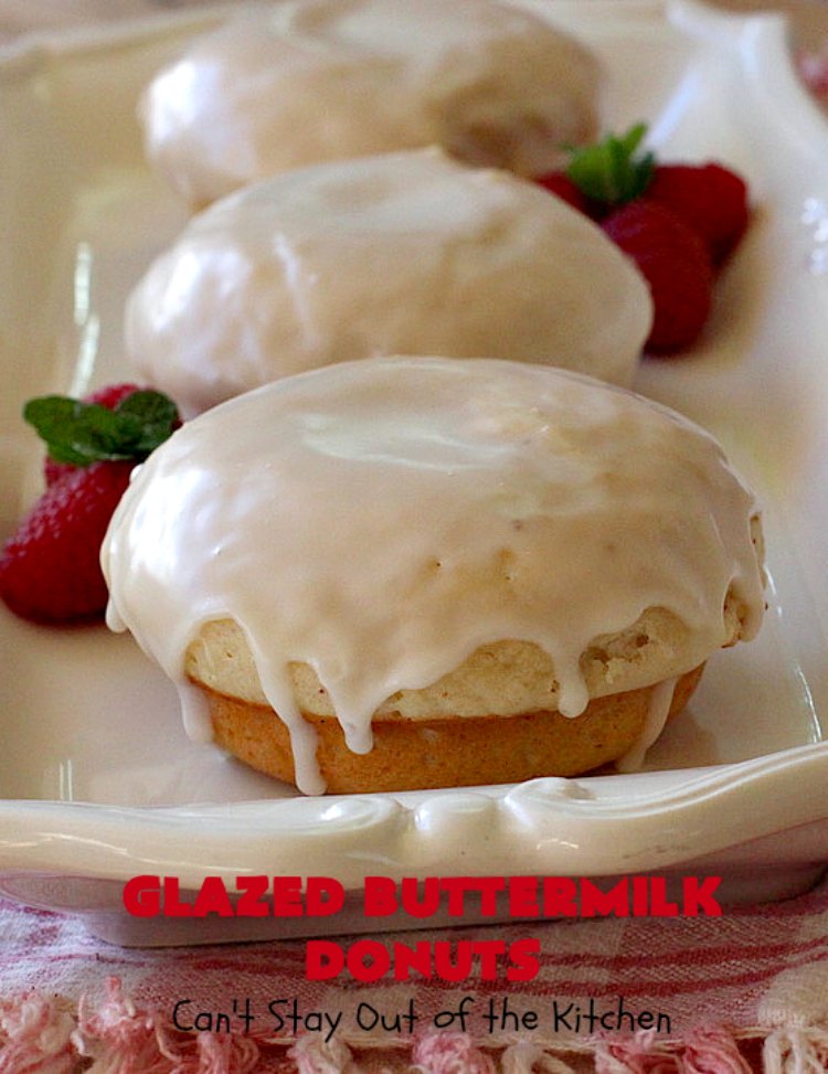 Glazed Buttermilk Donuts | Can't Stay Out of the Kitchen | these fantastic #donuts are the perfect comfort food for a #holiday, company or weekend #breakfast. You'll be drooling over every bite! #buttermilk #ButtermilkDonuts #EasterBreakfast #MothersDayBreakfast #GlazedButtermilkDonuts 