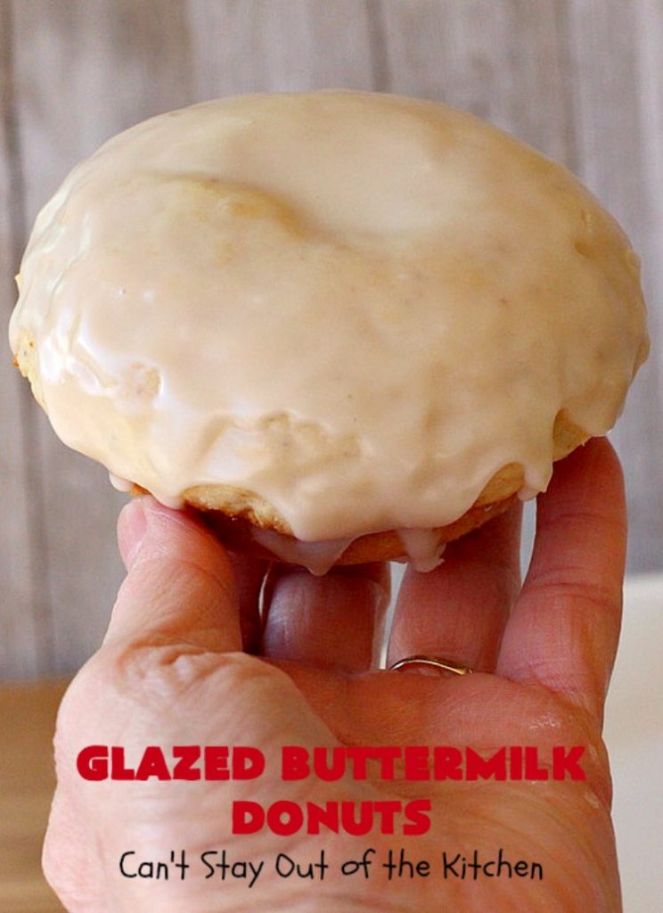 Glazed Buttermilk Donuts | Can't Stay Out of the Kitchen | these fantastic #donuts are the perfect comfort food for a #holiday, company or weekend #breakfast. You'll be drooling over every bite! #buttermilk #ButtermilkDonuts #EasterBreakfast #MothersDayBreakfast #GlazedButtermilkDonuts 