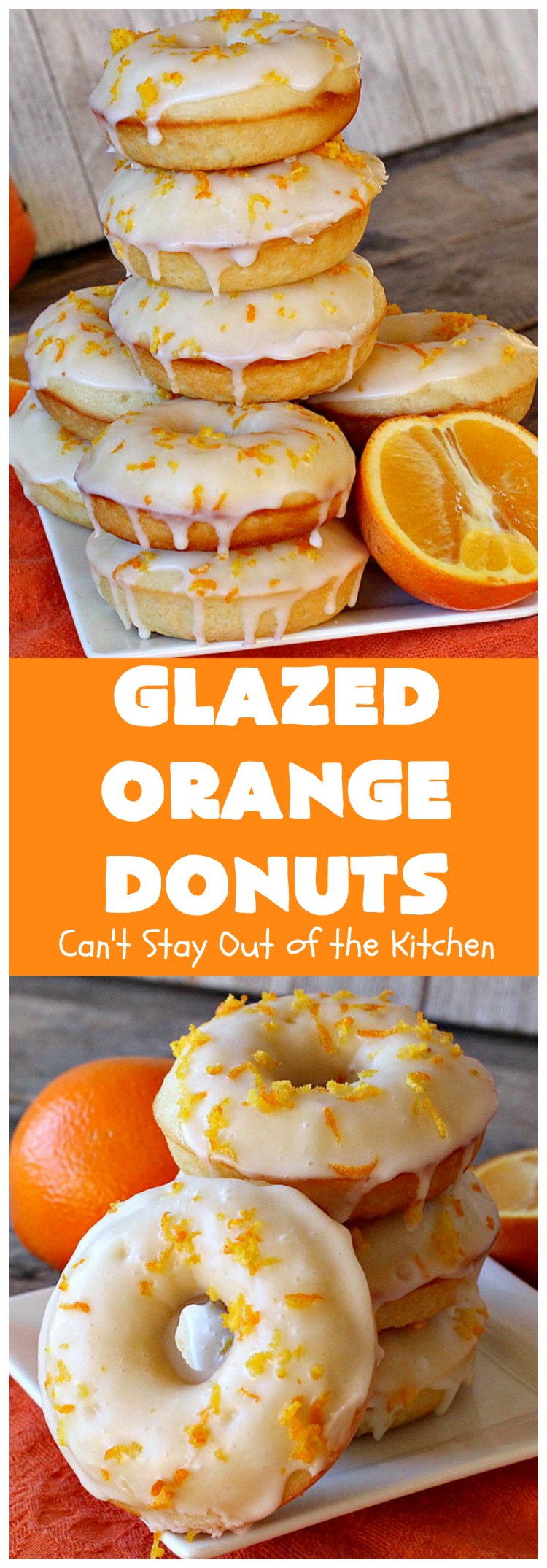 Glazed Orange Donuts | Can't Stay Out of the Kitchen