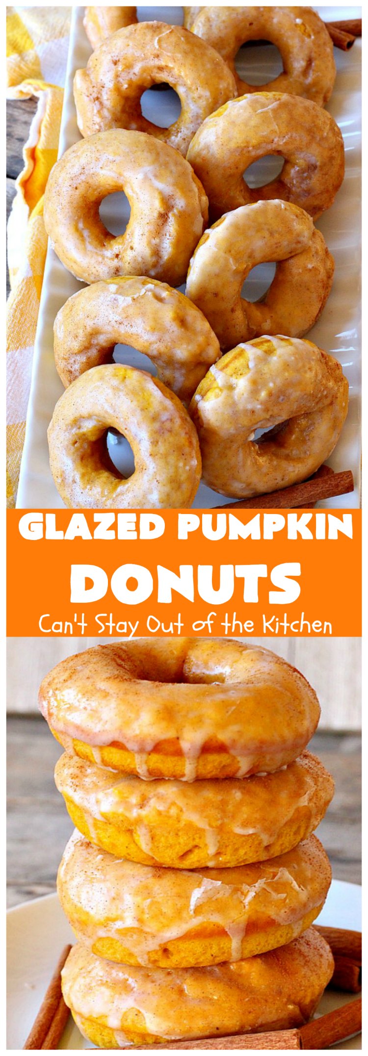 Glazed Pumpkin Donuts | Can't Stay Out of the Kitchen