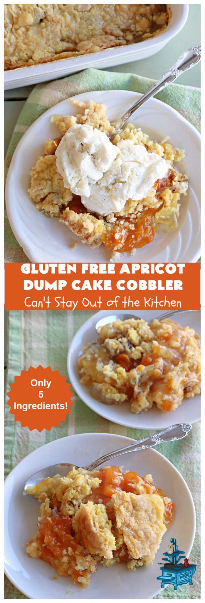 Gluten Free Apricot Dump Cake Cobbler Can't Stay Out of the Kitchen