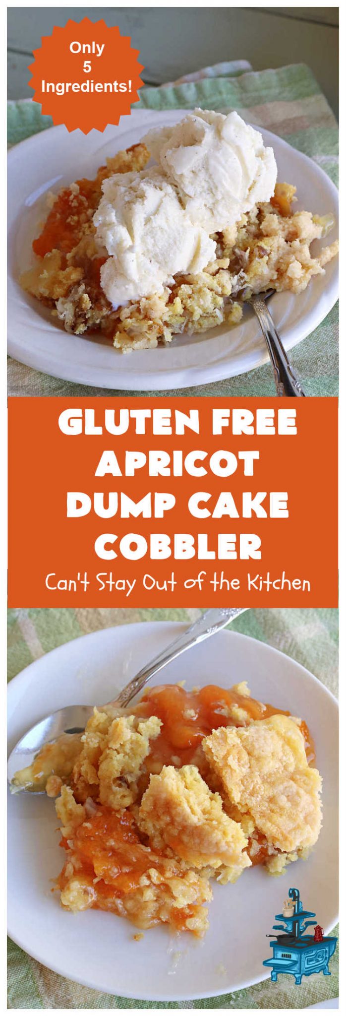 Gluten Free Apricot Dump Cake Cobbler Can't Stay Out of the Kitchen