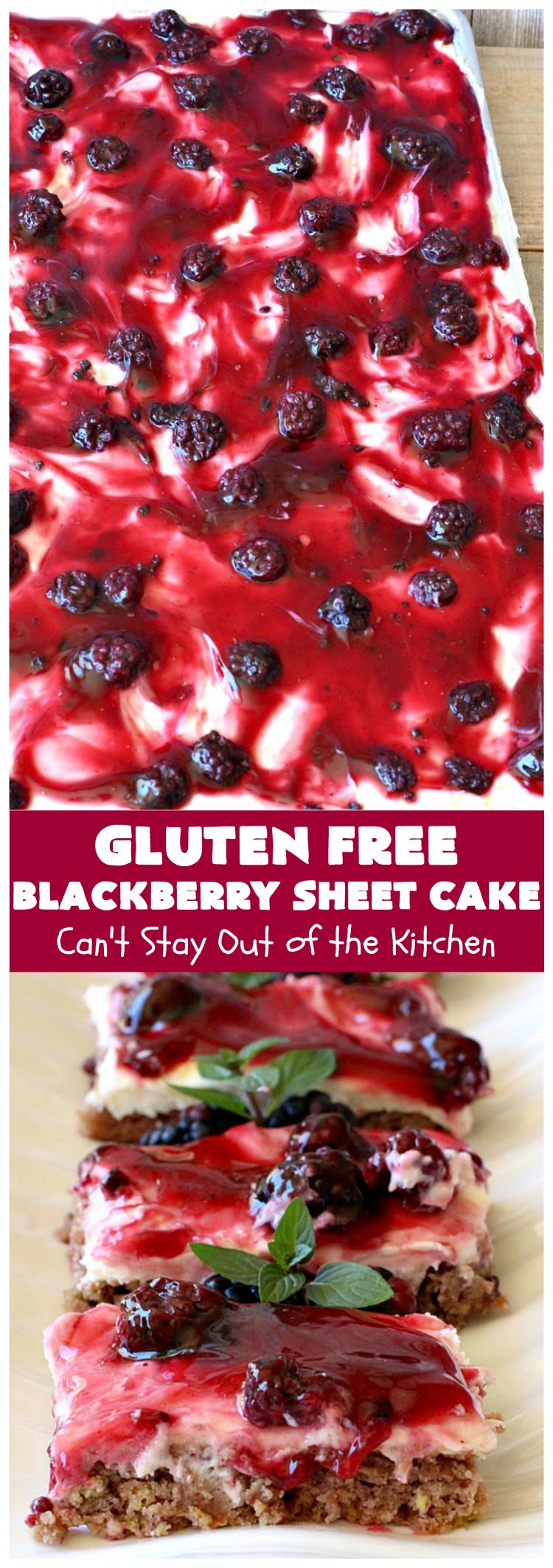 Gluten Free Blackberry Sheet Cake | Can't Stay Out of the Kitchen
