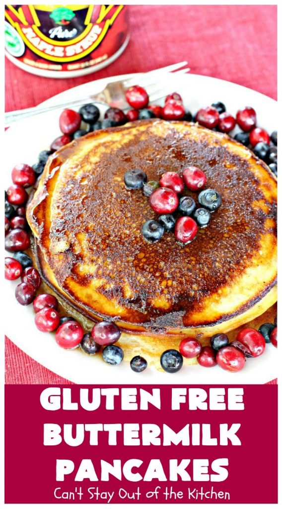 Gluten Free Buttermilk Pancakes | Can't Stay Out of the Kitchen | these amazing #pancakes are so quick & easy to whip up. They're terrific for #holidays or company especially if you need #GlutenFree options. #GlutenFreeButtermilkPancakes #ButtermilkPancakes