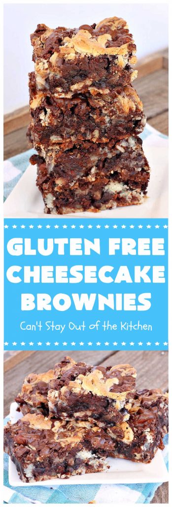 Gluten Free Cheesecake Brownies | Can't Stay Out of the Kitchen