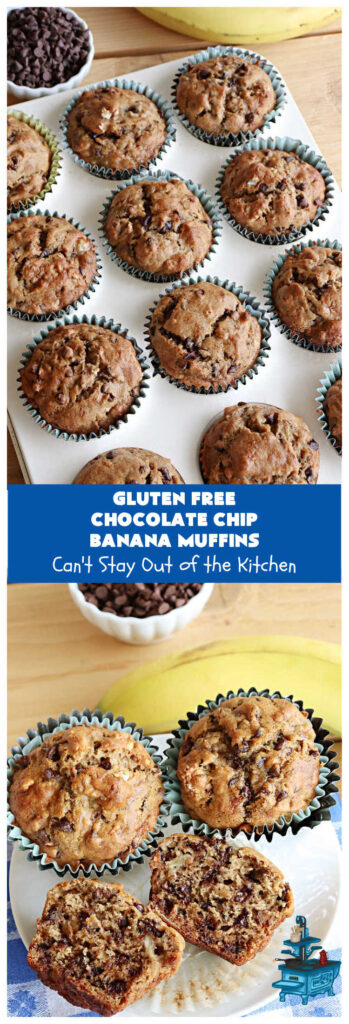 Gluten Free Chocolate Chip Banana Muffins | Can't Stay Out of the KitchenGluten Free Chocolate Chip Banana Muffins | Can't Stay Out of the Kitchen