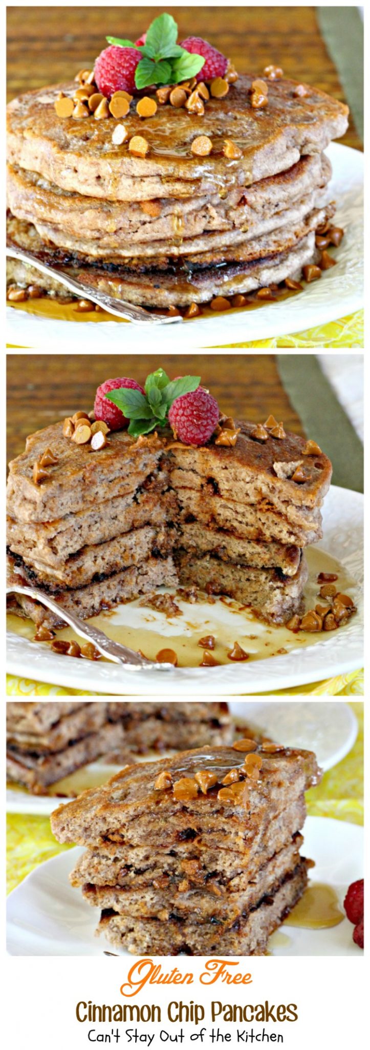 Gluten Free Cinnamon Chip Pancakes Can't Stay Out of the Kitchen