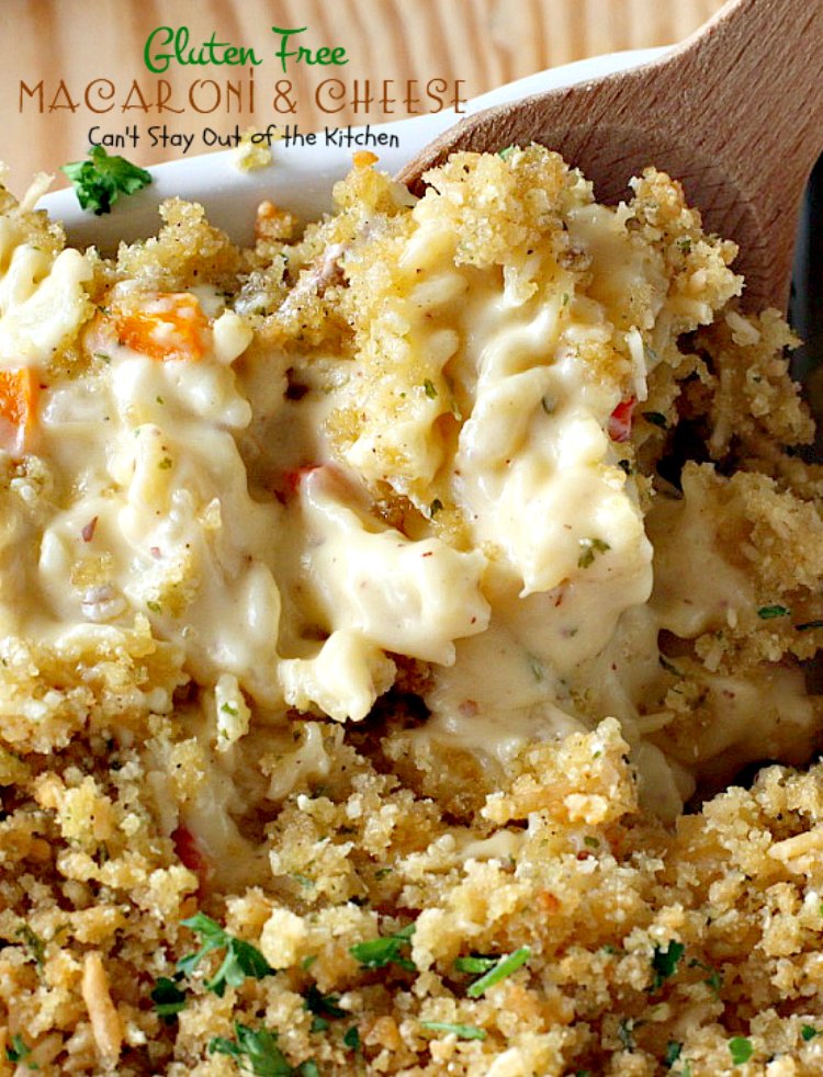 Gluten Free Macaroni & Cheese | Can't Stay Out of the Kitchen | one of the BEST #Mac&Cheese dishes you'll ever eat. Very creamy sauce uses cream, half-and-half and 3 #cheeses! #glutenfree #macaroniandcheese
