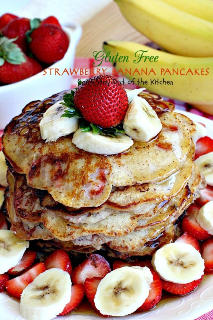 Gluten Free Strawberry Banana Pancakes | Can't Stay Out of the Kitchen