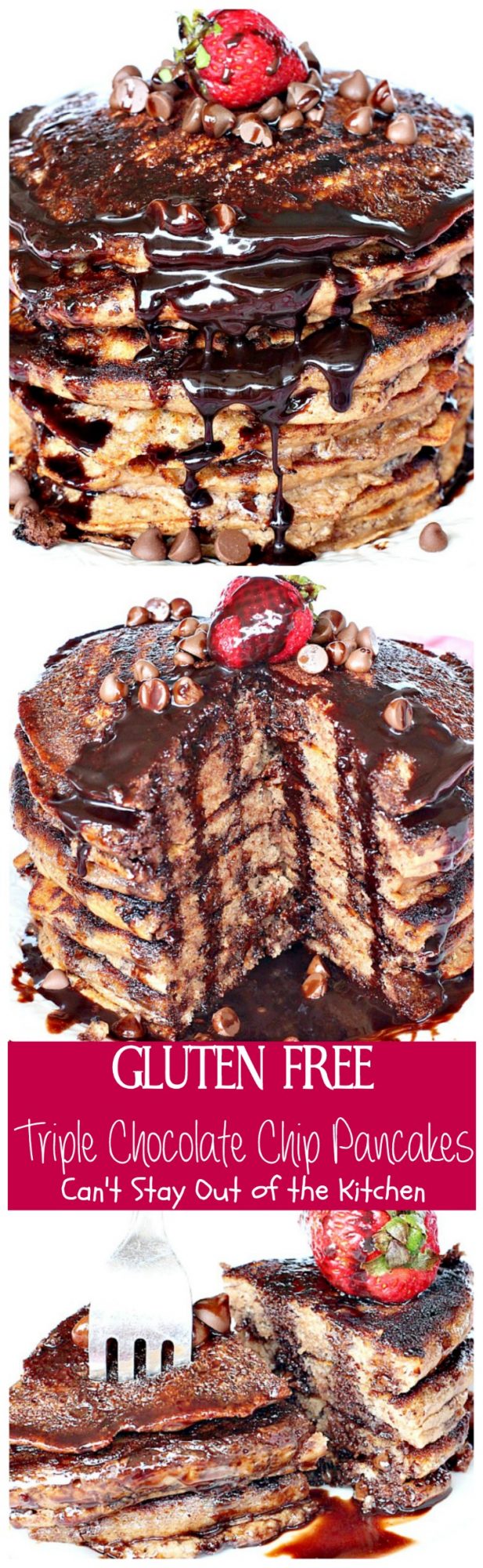 Gluten Free Triple Chocolate Chip Pancakes Can't Stay Out of the Kitchen