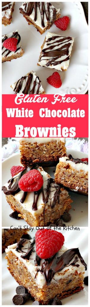 Gluten Free White Chocolate Brownies | Can't Stay Out of the Kitchen