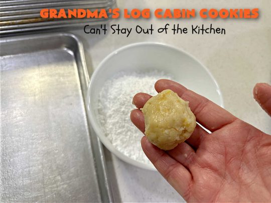 Grandma's Log Cabin Cookies | Can't Stay Out of the Kitchen | Cure your sweet tooth cravings with this vintage #cookie #recipe. It tastes like a #ShortbreadCookie since it's soft and puffy in texture. It's filled with #OrangeZest & #LemonJuice & absolutely delightful for #holiday #baking. Excellent for a #ChristmasCookieExchange, #tailgating or #Christmas parties, & sharing with family & friends. #dessert #HolidayDessert #OrangeDessert #LogCabinCookies #GrandmasLogCabinCookies