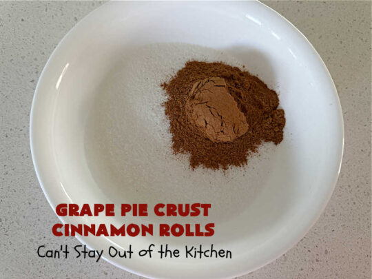 Grape Pie Crust Cinnamon Rolls | Can't Stay Out of the Kitchen | these luscious #CinnamonRolls are made with #PieCrust dough & use only #5Ingredients! #GrapeJelly & #cinnamon star in these lovely #PieCrustCinnamonRolls. Every bite will knock your socks off. Great for #breakfast, #brunch or #tailgating parties. #GrapePieCrustCinnamonRolls