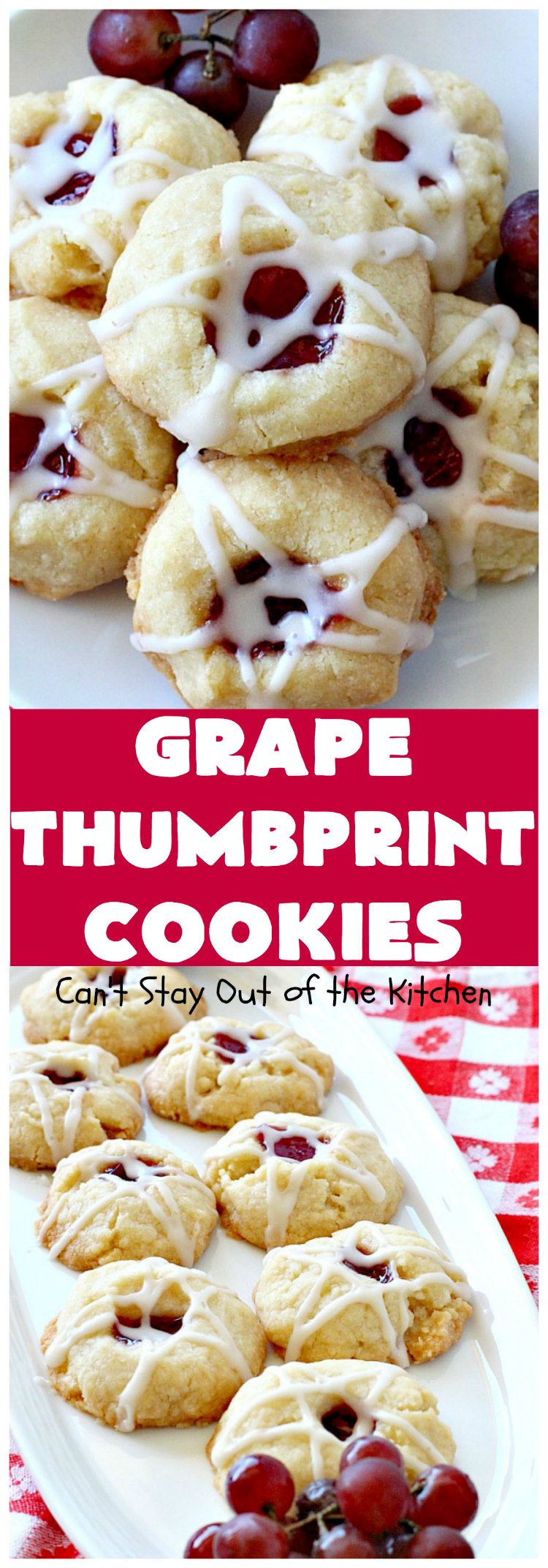 Grape Thumbprint Cookies | Can't Stay Out of the Kitchen