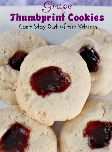 Grape Thumbprint Cookies - Can't Stay Out of the Kitchen