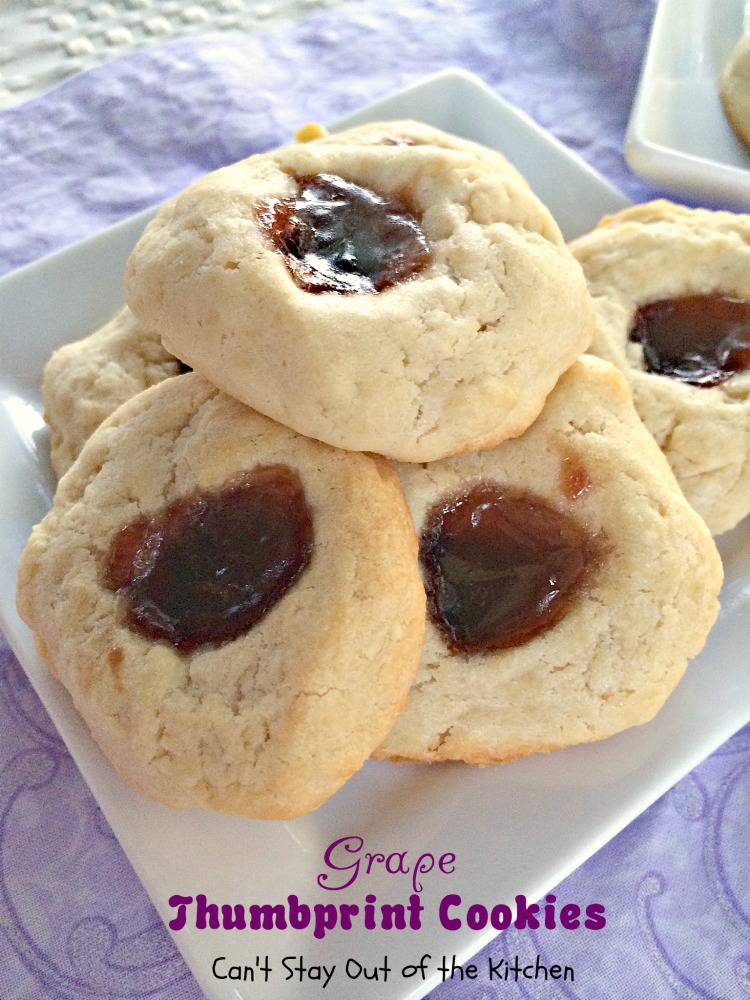 Grape Thumbprint Cookies - Can't Stay Out of the Kitchen