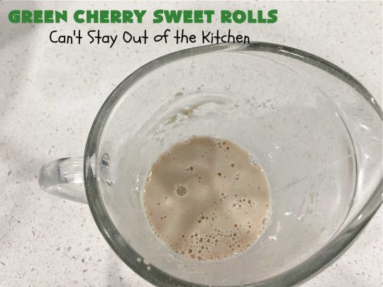 Green Cherry Sweet Rolls | Can't Stay Out of the Kitchen | These fantastic #SweetRolls will knock your socks off! No kidding. They're perfect for a #holiday #breakfast like #Thanksgiving #Christmas or #NewYearsDay. If you want to wow your family and friends, serve up a batch of these rolls. They'll be drooling from the first bite! #almond #cherries #GreenCherries #CherrySweetRolls #ParadiseFruitCompany #ParadiseCandiedFryit #HolidayBreakfast #GreenCherrySweetRolls