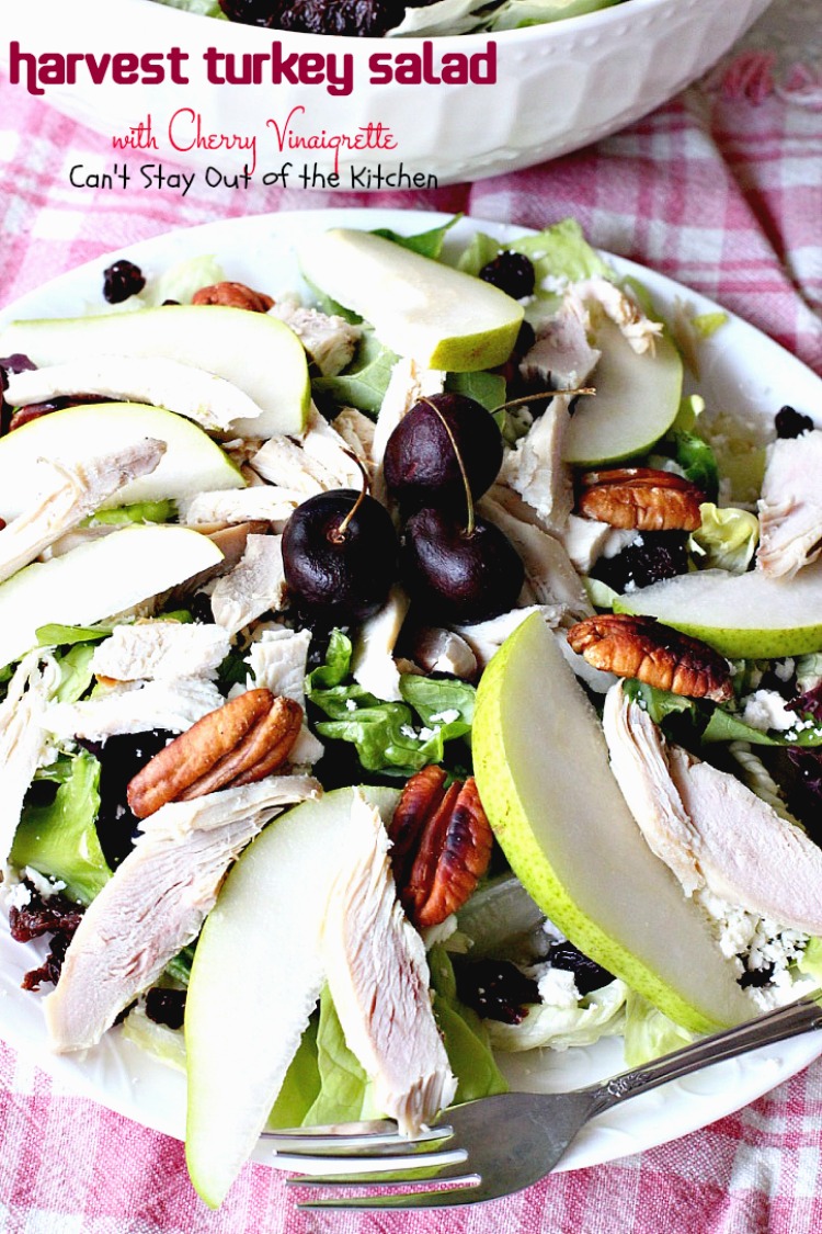 Harvest Turkey Salad with Cherry Vinaigrette | Can't Stay Out of the Kitchen