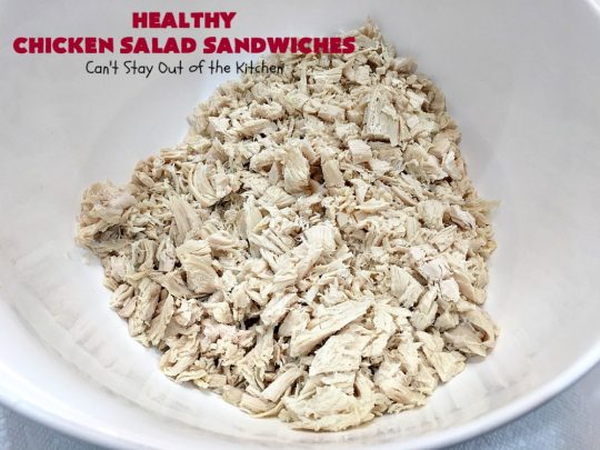 Healthy Chicken Salad Sandwiches | Can't Stay Out of the Kitchen | these amazing #ChickenSalad #sandwiches include #grapes, #walnuts & #IcelandicSkyrYogurt instead of mayonnaise! This healthier version of #ChickenSaladSandwiches is perfect for #tailgating parties or lunches. Our company drooled over them! #healthy #HealthyChickenSaladSandwiches #NoMayonnaiseChickenSalad