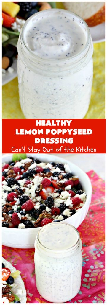 Healthy Lemon Poppyseed Dressing | Can't Stay Out of the Kitchen