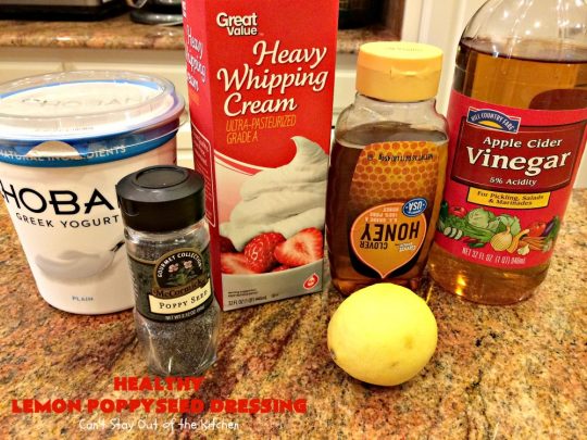 Healthy Lemon Poppyseed Dressing | Can't Stay Out of the Kitchen | this fantastic #SaladDressing just pops with #lemon flavor. Terrific for any kind of #salad #recipe. Made healthier with #GreekYogurt & #honey. #GlutenFree #Poppyseeds #HealthyLemonPoppyseedDressing