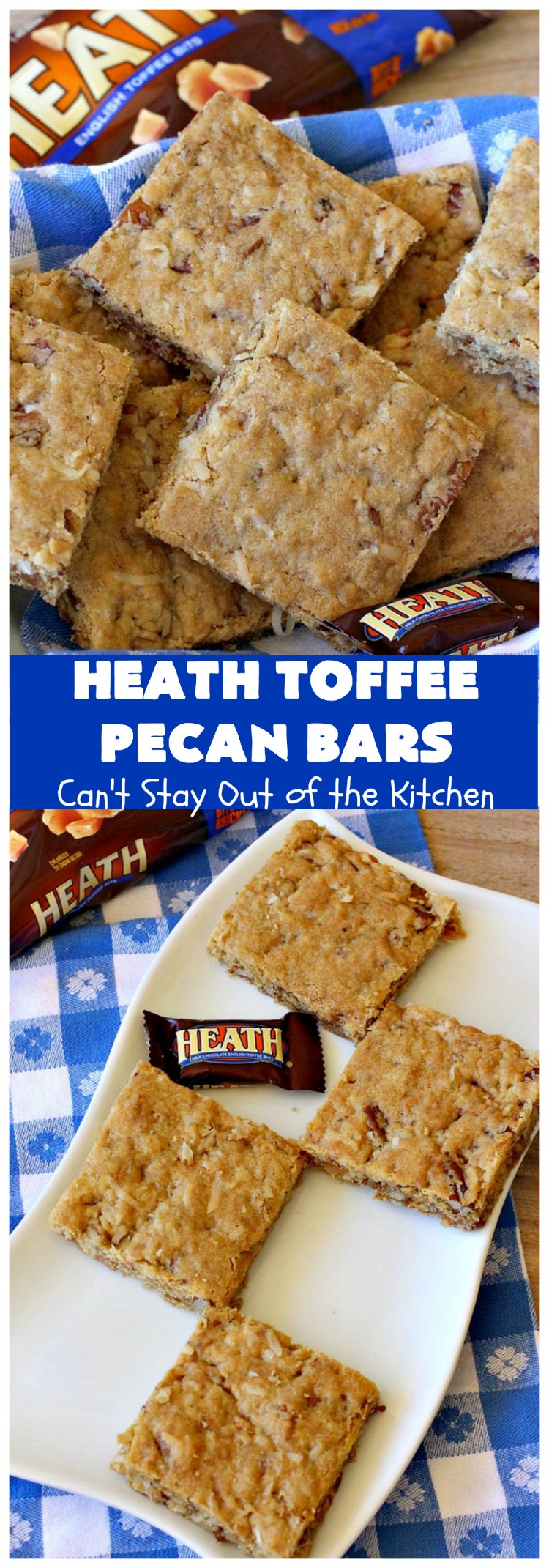 Heath Toffee Pecan Bars | Can't Stay Out of the Kitchen | these #cookies simply explode with flavor & crunchiness by using #HeathEnglishToffeeBits & #pecans. #tailgating #dessert #HeathToffeeBitsDessert #ToffeeDessert #HeathToffeePecanBars #holiday #HolidayDessert